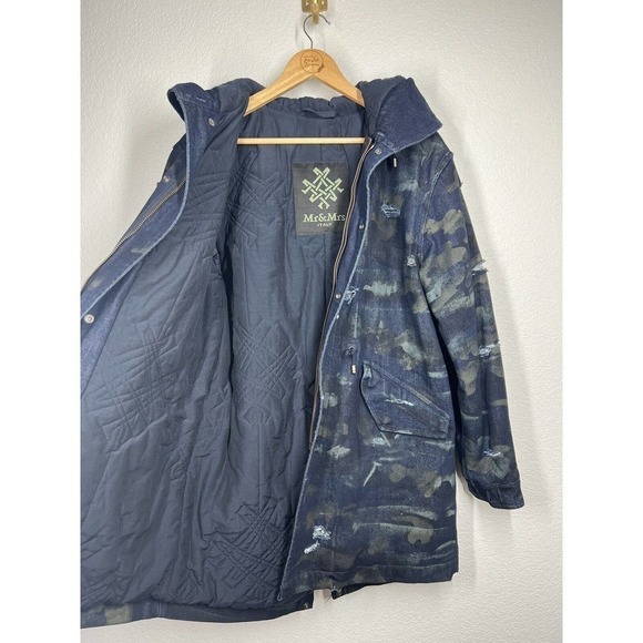 Mr & Mrs Italy Large L Distressed Camo Parka Coat - Picture 3 of 6
